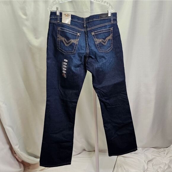 Harley-Davidson Boot Cut Embellished Mid Rise Jeans Size 14 - Picture 8 of 12